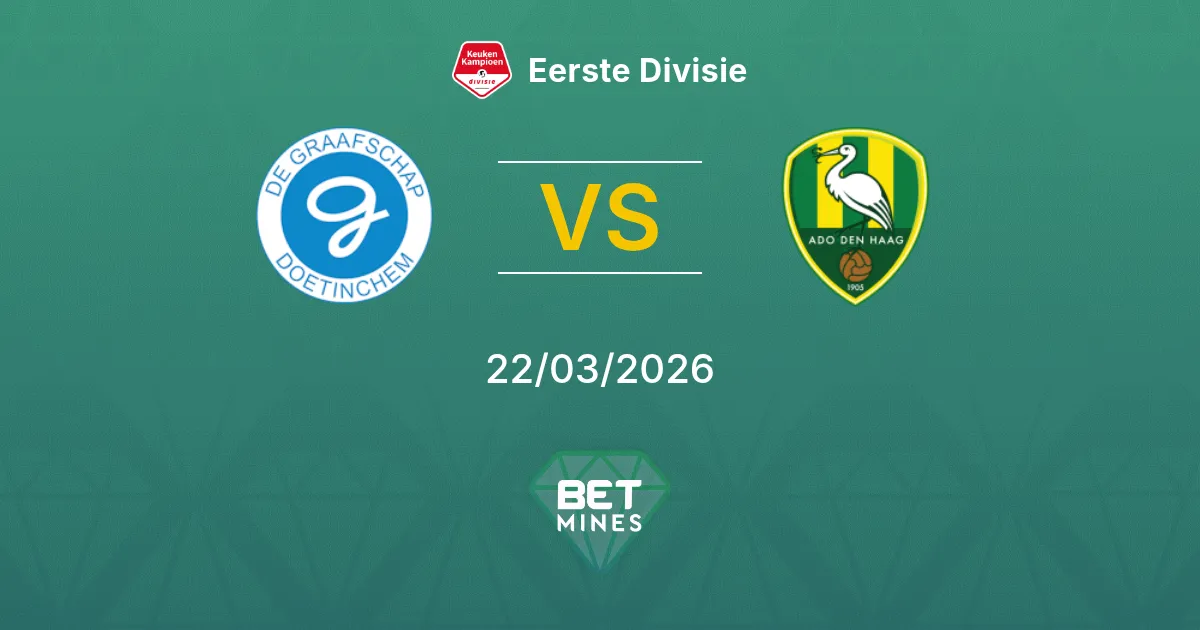 De Graafschap vs ADO Den Haag Pronostic : Aperçu et Analyse du Match | Eerste Divisie 22-03-2026