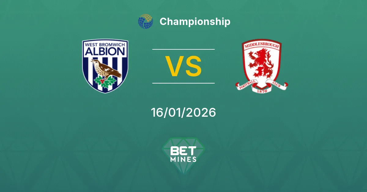 West Bromwich Albion vs Middlesbrough Pronostico: Anteprima e Analisi della Partita | Championship 16-01-2026