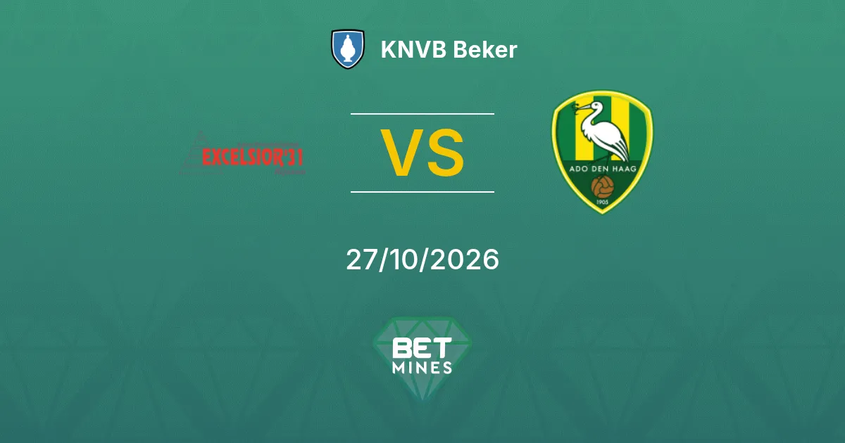 Excelsior '31 x ADO Den Haag Palpite: Prévia e análise da partida | KNVB Beker 27-10-2026
