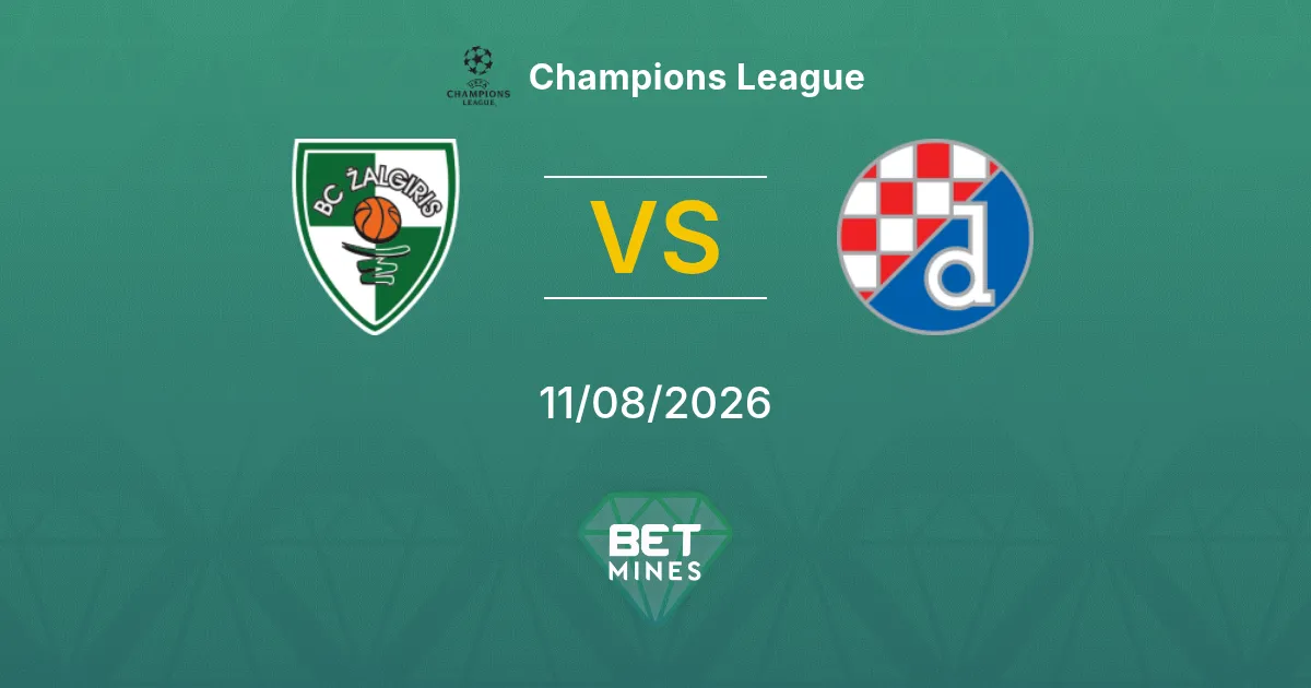 Kauno Žalgiris vs Dinamo Zagreb Prediction: Match Preview and Analysis | Champions League 11-08-2026