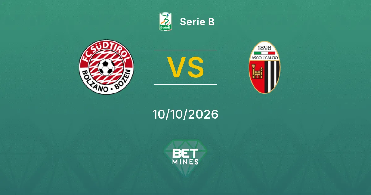 Südtirol vs Ascoli Pronóstico: previa y análisis del partido | Serie B 10-10-2026