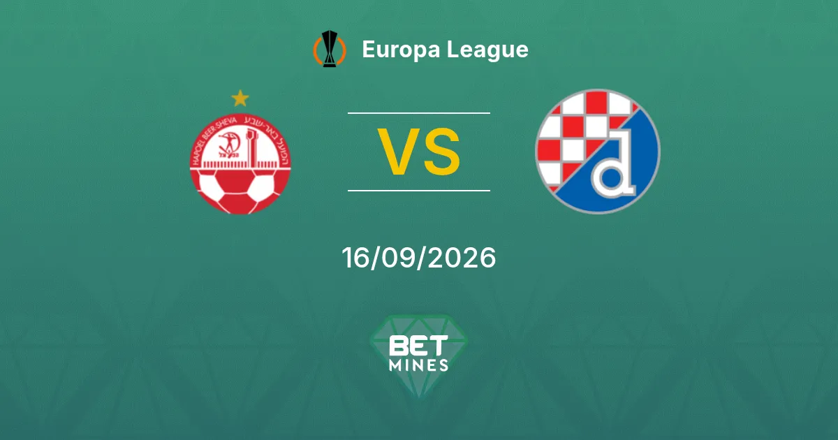 Palpite Hapoel Be'er Sheva x Dinamo Zagreb: Prévia e Análise da Partida | Liga Europa 16-09-2026