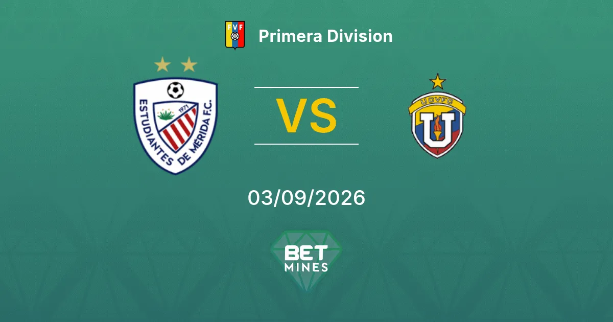 Estudiantes Mérida x UCV Palpite: Prévia e análise da partida | Primera Division 03-09-2026