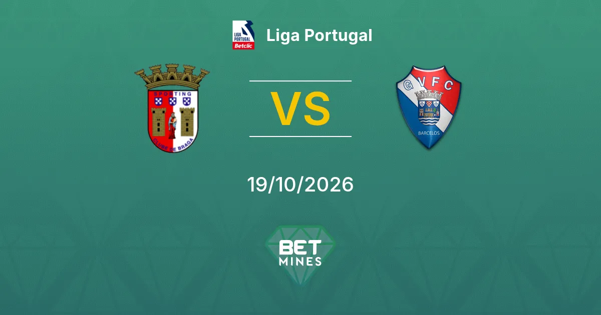 Sporting Braga vs Gil Vicente Pronóstico: previa y análisis del partido | Liga Portugal 19-10-2026
