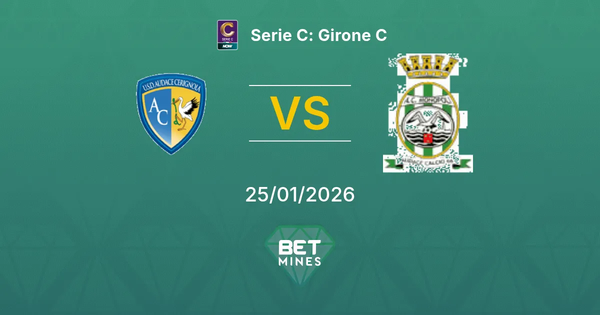 Audace Cerignola vs Monopoli Prediction: Match Preview and Analysis | Serie C: Girone C 25-01-2026