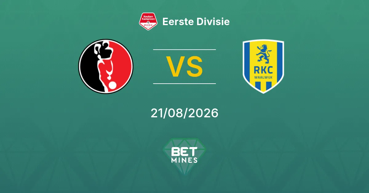 Pronostic Helmond Sport vs RKC Waalwijk : Aperçu et Analyse du Match | Eerste Divisie 21-08-2026