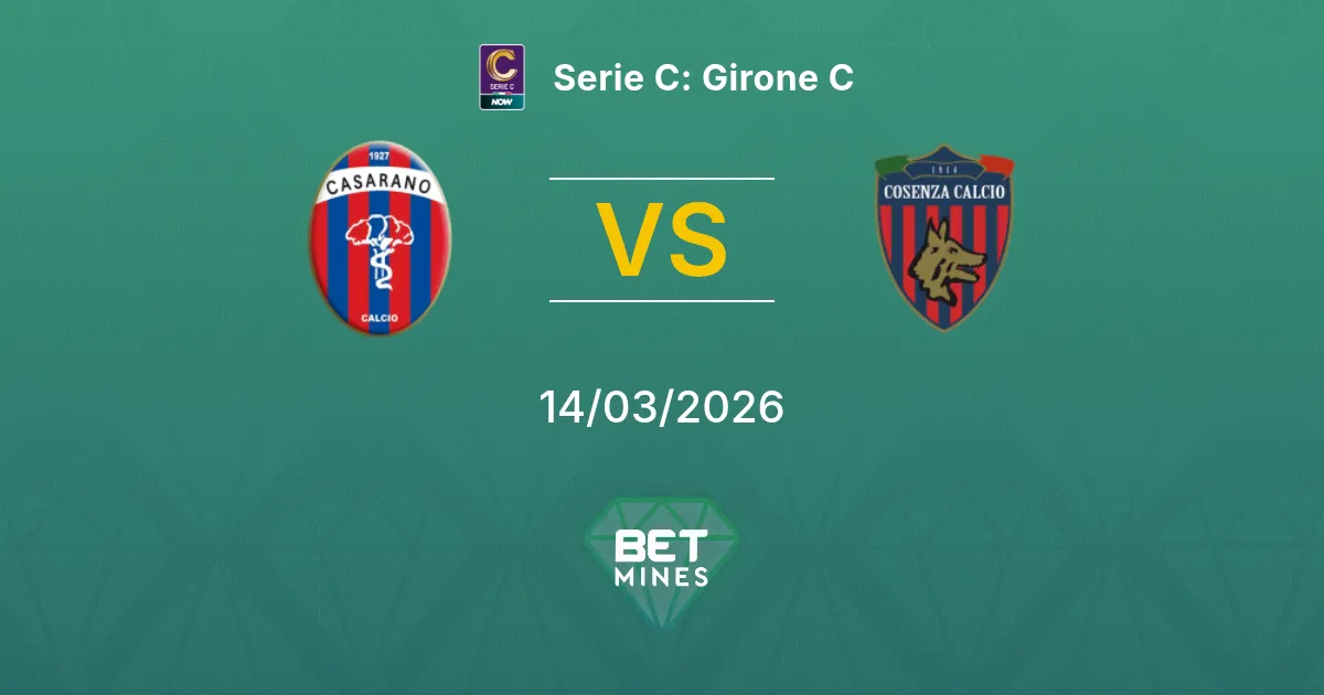 Casarano vs Cosenza Prediction: Match Preview and Analysis | Serie C: Girone C 14-03-2026