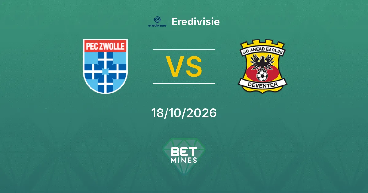 PEC Zwolle x Go Ahead Eagles - Palpite: prévia e análise da partida | Eredivisie 18-10-2026