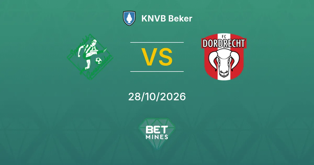 Genemuiden x FC Dordrecht Palpite: Prévia e análise da partida | KNVB Beker 28-10-2026