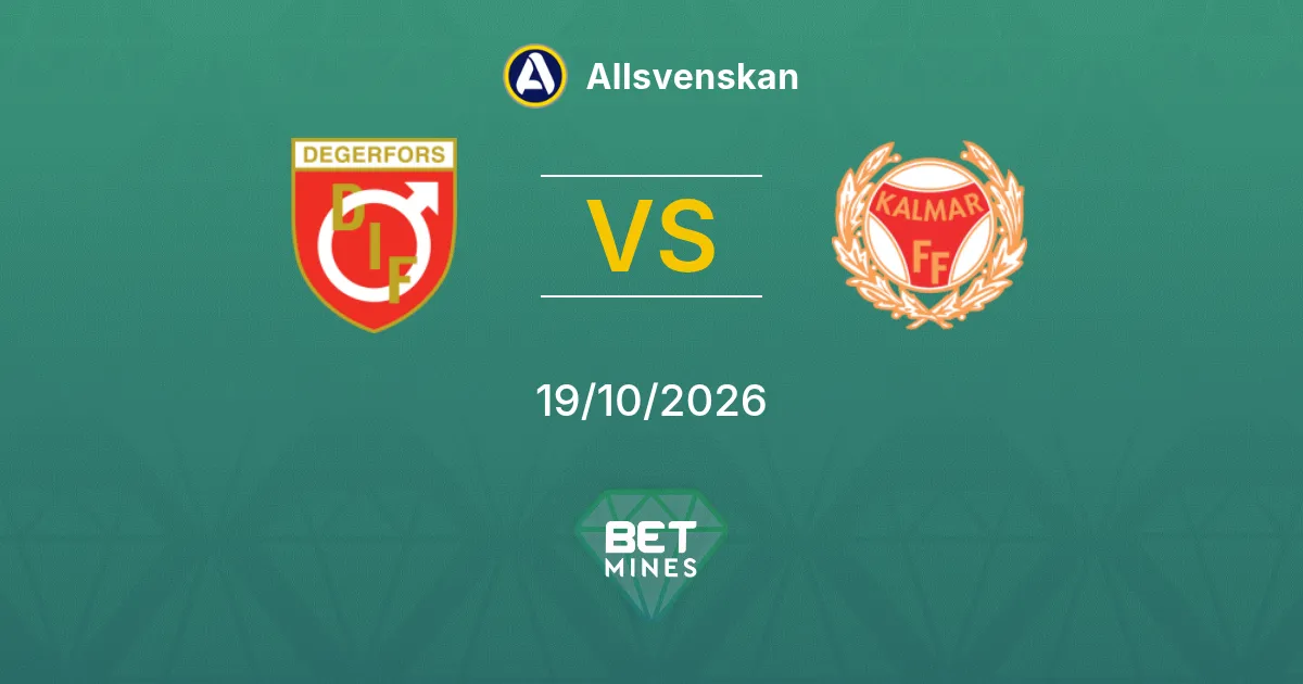 Degerfors x Kalmar Palpite: Prévia e análise da partida | Allsvenskan 19-10-2026