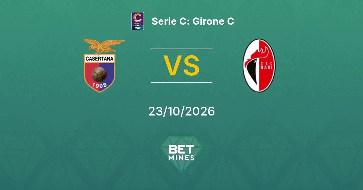 Casertana vs Bari 1908 Prediction: Match Preview and Analysis | Serie C: Girone C 23-10-2026