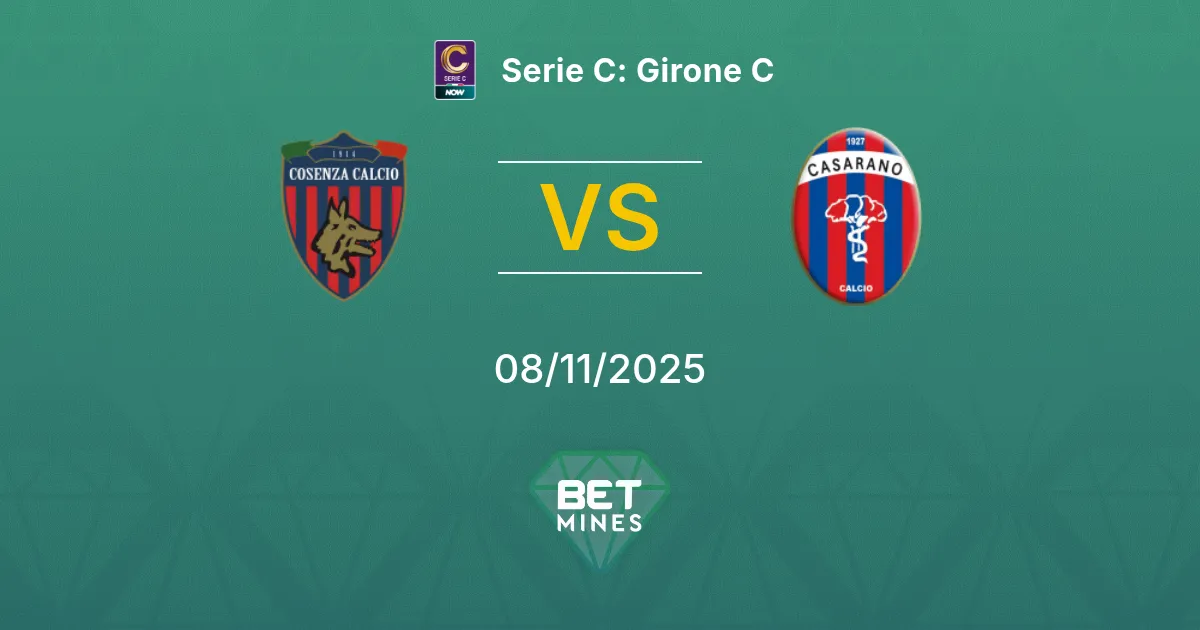 Cosenza vs Casarano Prediction: Match Preview and Analysis | Serie C: Girone C 08-11-2025