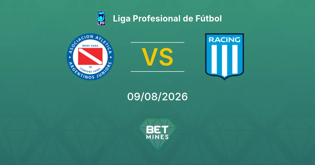 Palpite Argentinos Juniors x Racing Club: Prévia e análise da partida | Liga Profesional de Fútbol 09-08-2026