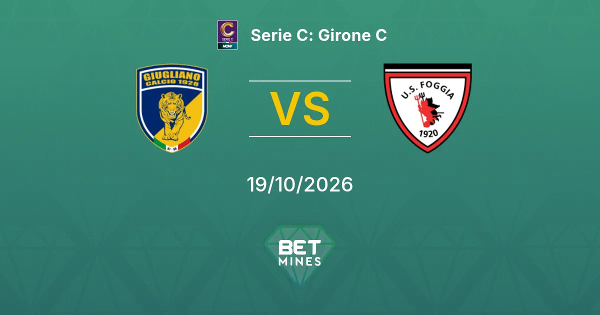 Palpite SSC Giugliano x Foggia: prévia e análise da partida | Serie C: Grupo C 19-10-2026