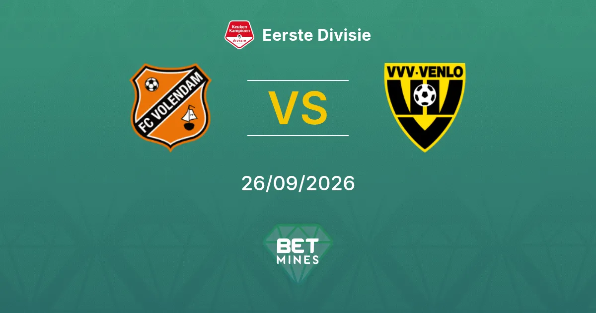 Pronostico FC Volendam vs VVV-Venlo: Anteprima e analisi della partita | Eerste Divisie 26-09-2026