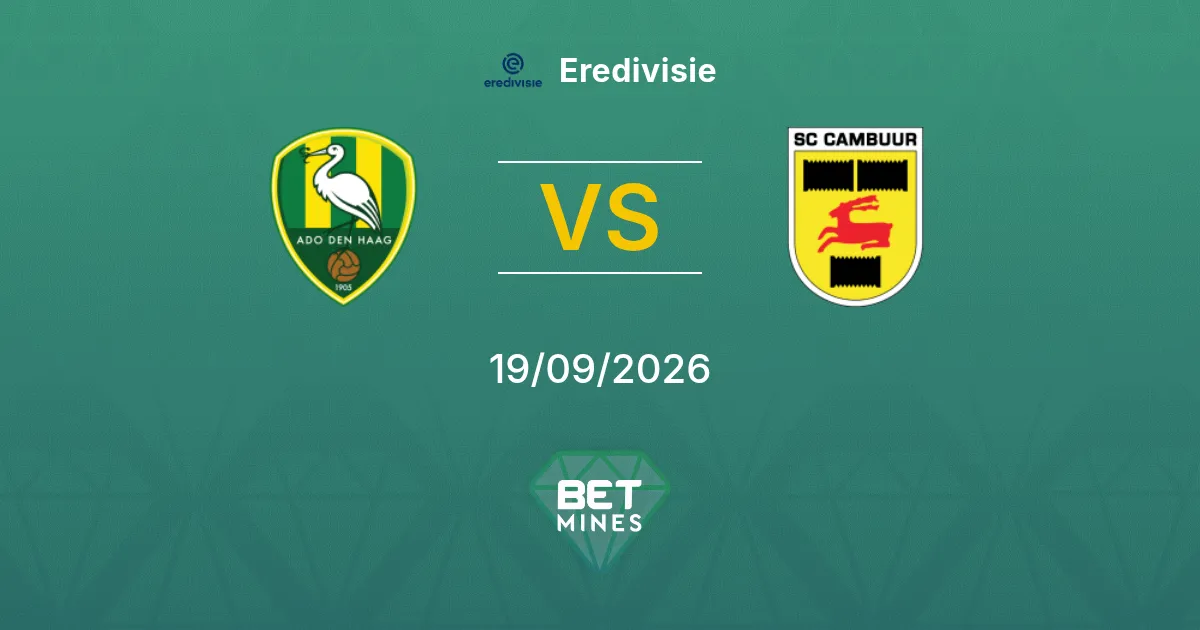 ADO Den Haag vs SC Cambuur Prediction: Match Preview and Analysis | Eredivisie 19-09-2026