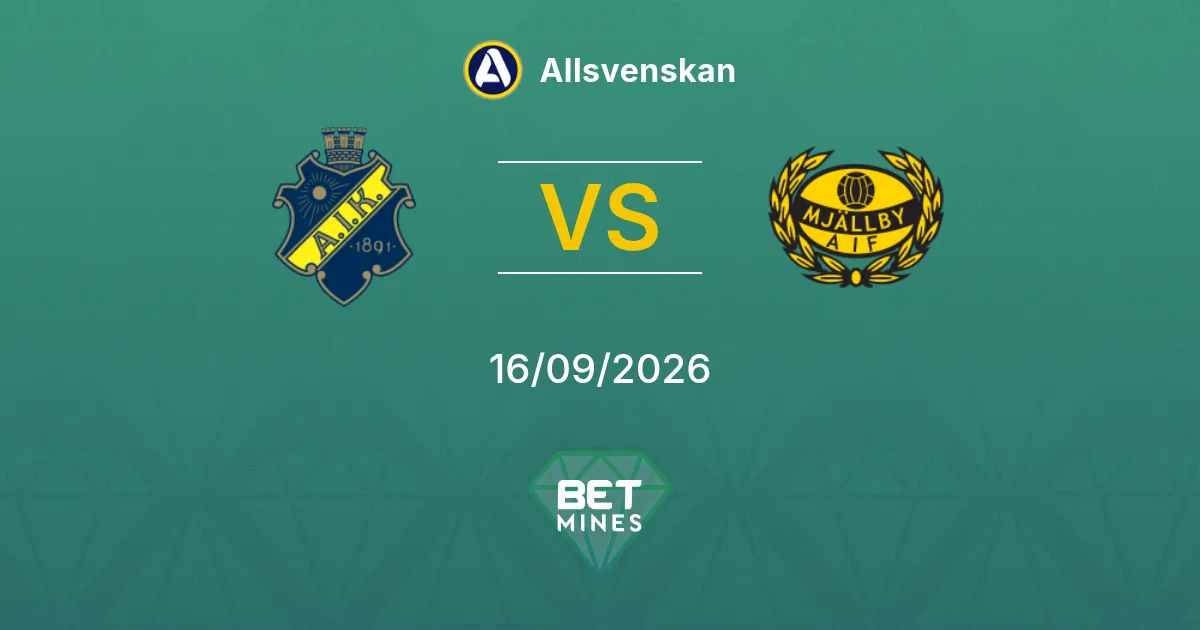 Pronóstico AIK vs Mjällby: Previa y análisis del partido | Allsvenskan 16-09-2026