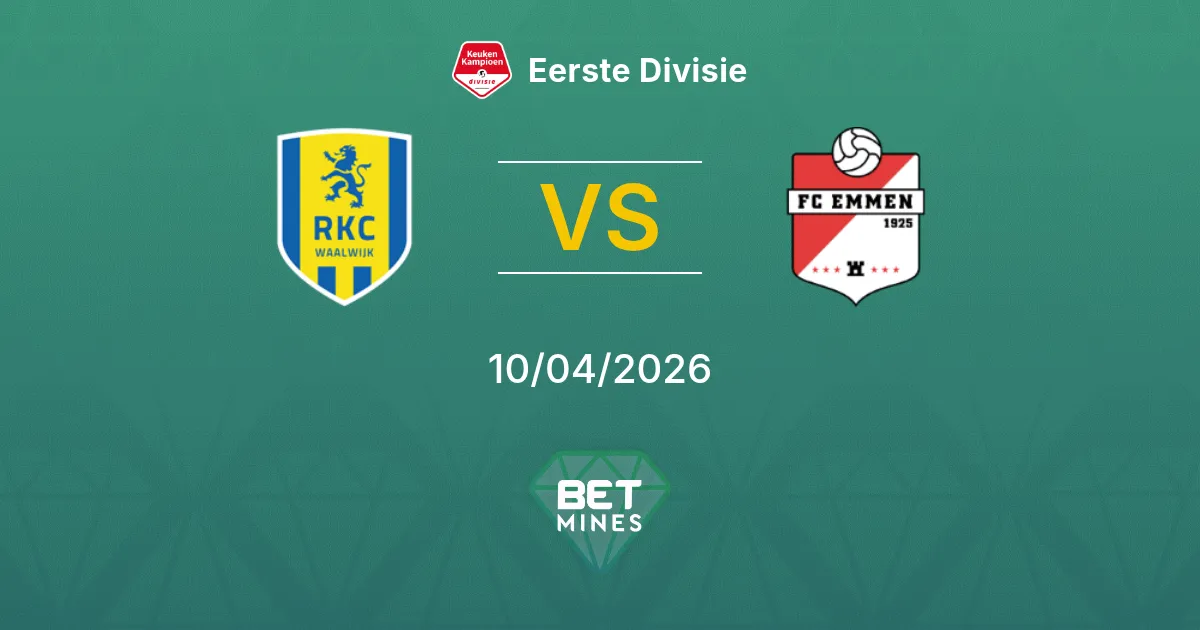 RKC Waalwijk vs FC Emmen Pronóstico: Previa y Análisis del Partido | Eerste Divisie 10-04-2026