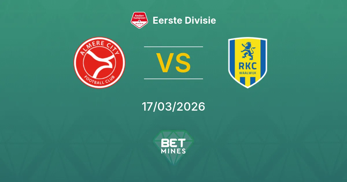 Almere City vs RKC Waalwijk Prediction: Match Preview and Analysis | Eerste Divisie 17-03-2026