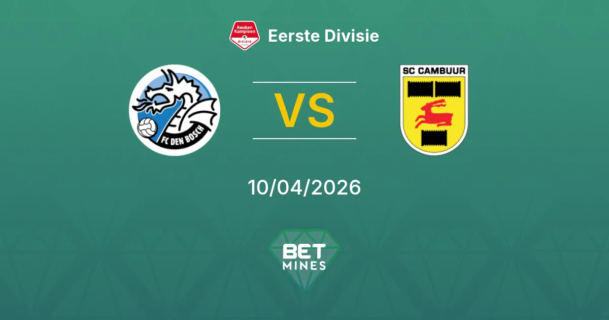 FC Den Bosch vs SC Cambuur Pronóstico: Previa y Análisis del Partido | Eerste Divisie 10-04-2026
