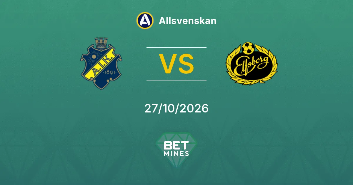 AIK x Elfsborg Palpite: prévia e análise da partida | Allsvenskan 27-10-2026