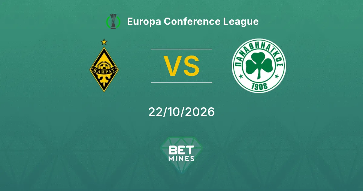 Kairat vs Panathinaikos : Pronostic, présentation et analyse du match | Europa Conference League 22-10-2026