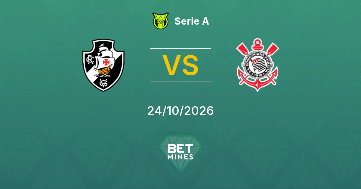 Vasco da Gama x Corinthians Palpite: prévia e análise da partida | Série A 24-10-2026