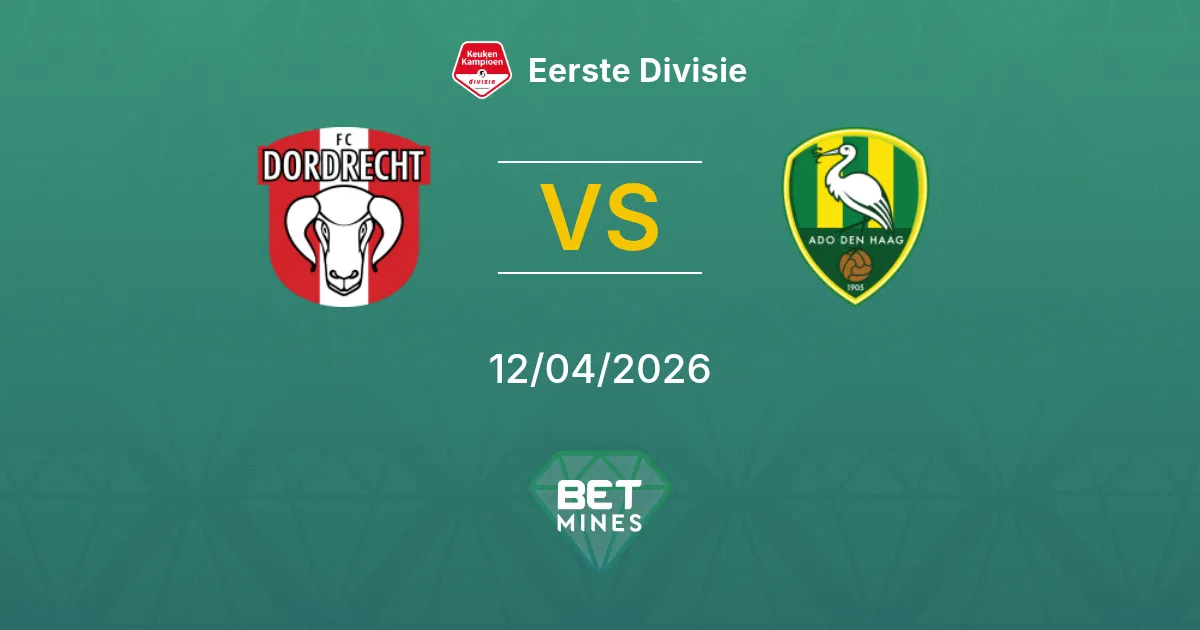 FC Dordrecht vs ADO Den Haag Pronóstico: Previa y Análisis del Partido | Eerste Divisie 12-04-2026
