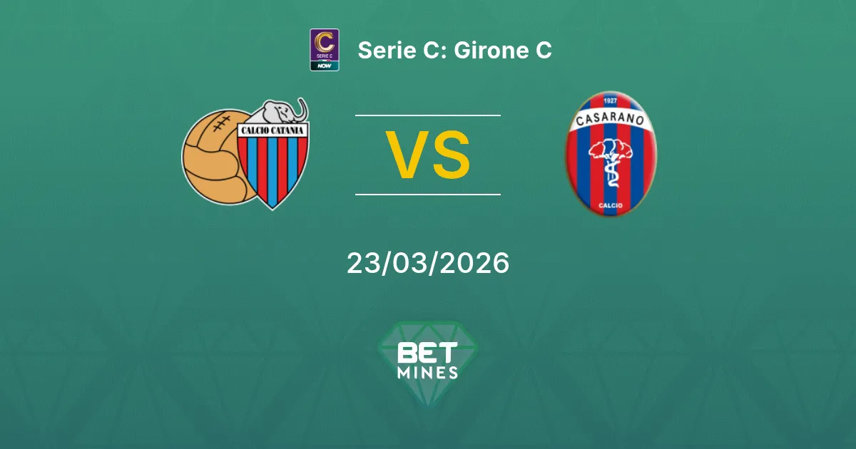 Catania vs Casarano Prediction: Match Preview and Analysis | Serie C: Girone C 23-03-2026