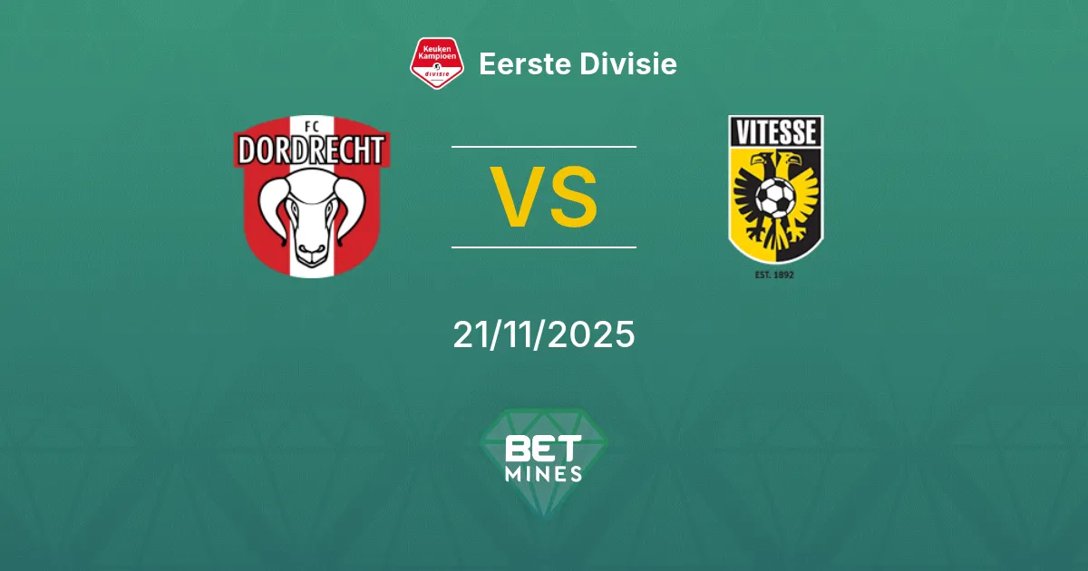 FC Dordrecht vs Vitesse Pronóstico: Previa y Análisis del Partido | Eerste Divisie 21-11-2025
