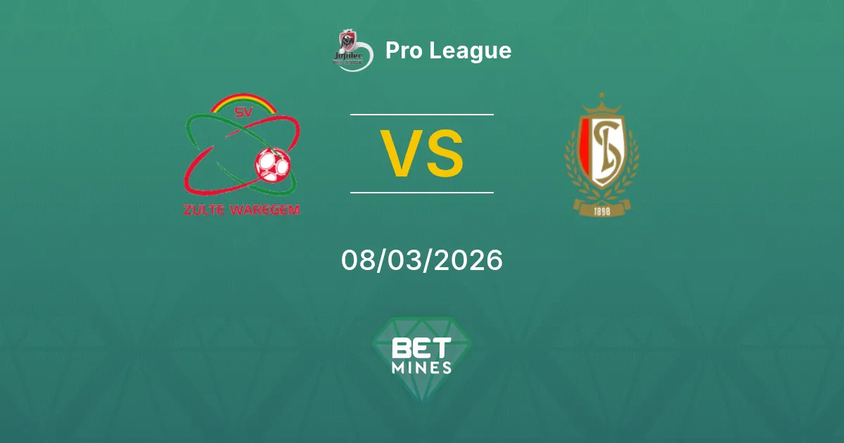 Zulte-Waregem x Standard Liège Palpite: Prévia e Análise da Partida | Pro League 08-03-2026