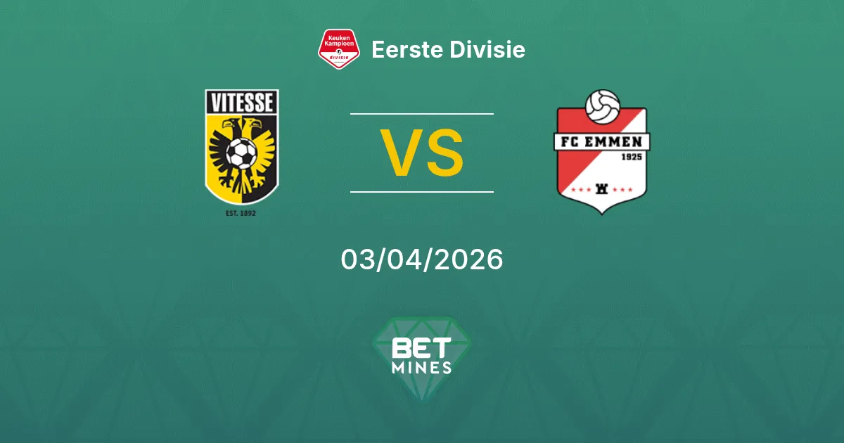 Vitesse vs FC Emmen Prediction: Match Preview and Analysis | Eerste Divisie 03-04-2026