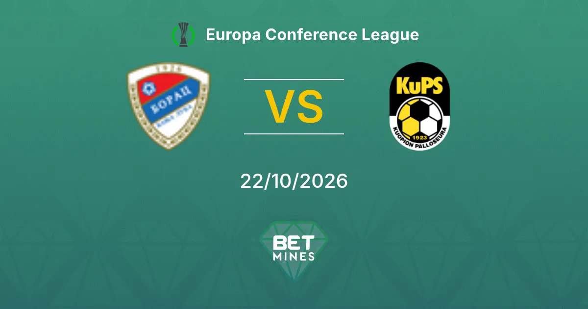 Borac Banja Luka vs KuPS Pronostic : avant-match et analyse | Europa Conference League 22-10-2026