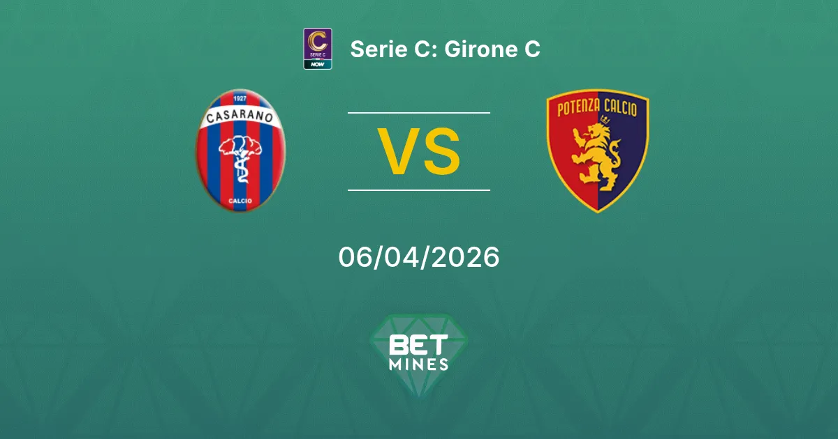 Casarano vs Potenza Calcio Pronóstico: Previa del Partido y Análisis | Serie C: Girone C 06-04-2026