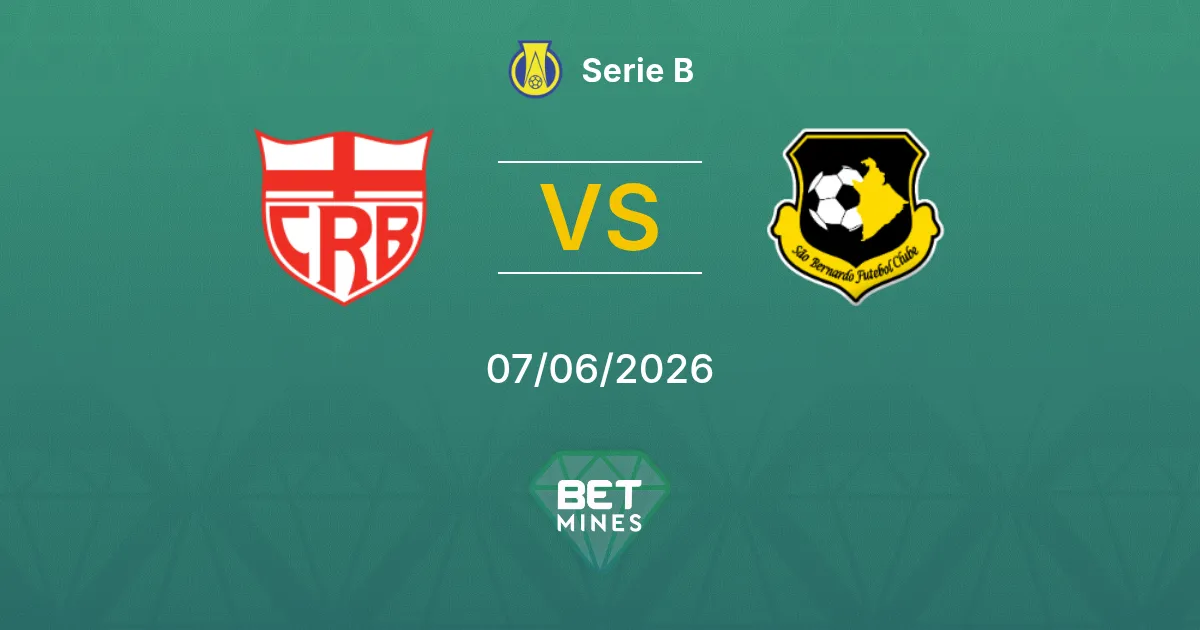 CRB x São Bernardo Palpite: Prévia e Análise da Partida | Série B 07-06-2026