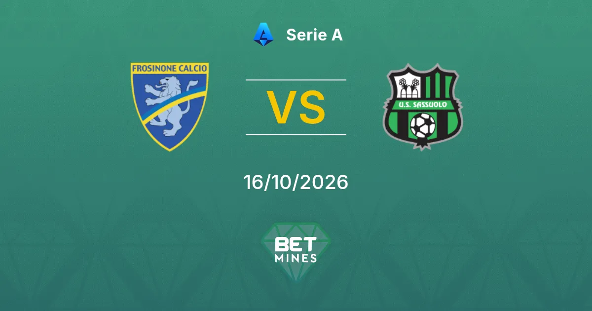 Frosinone vs Sassuolo Pronóstico: previa y análisis del partido | Serie A 16-10-2026