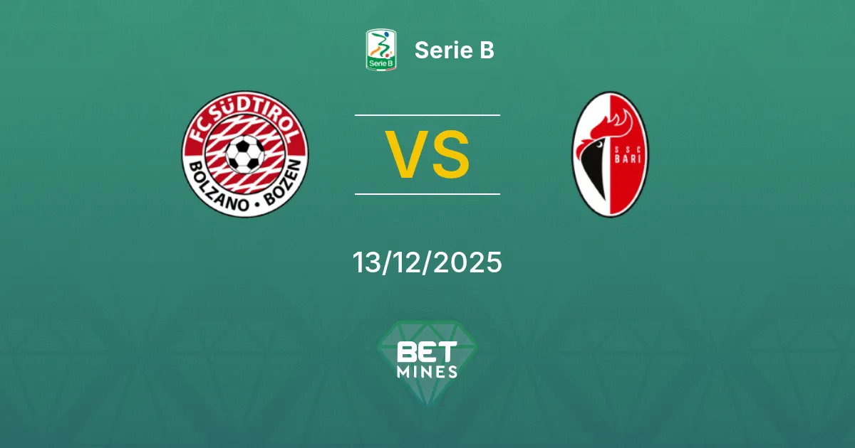 Südtirol vs Bari 1908 Pronostico: Anteprima e Analisi della Partita | Serie B 13-12-2025